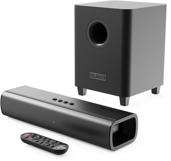 Majority Naga 40 Plus Soundbar - Bluetooth - Subwoofer - Draadloos - HDMI ARC - AUX - Zwart