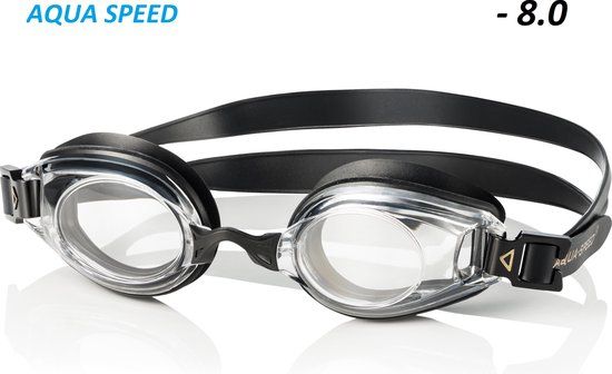 Aqua Speed LUMINA Zwembril op sterkte -8.0 - Zwart
