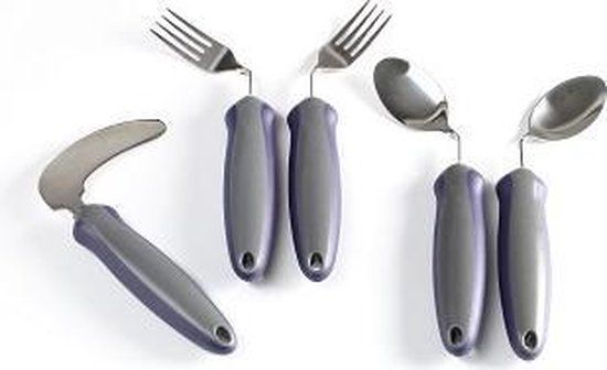 Gebogen bestek mes 90° - Zwart - PVC - Vaatwasserbestendig