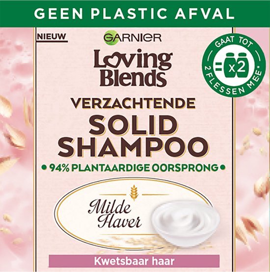 Garnier Loving Blends Solid Shampoo Bar Milde Haver - 1 stuk - Voor Kwetsbaar haar