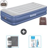 Bestway Luchtbed - 1-Persoons - 97 x 191 x 46 cm - Grijs/Blauw - Inclusief pomp