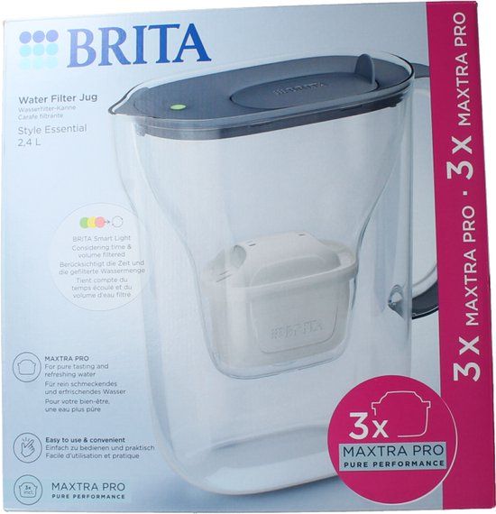 Brita Style Essential Water Filter Jug - Cool Stone Blue + 3 MAXTRA PRO Filters