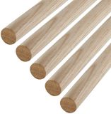 SOTECH 5 stuks eiken ronde stokken glad Ø30 x 800 mm ronde houten stokken voor handwerk of als kapstok