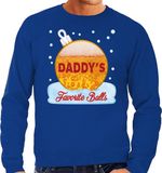 Bellatio Decorations Shoppartners Bv Foute Kerst trui sweater - Daddy his favorite balls - bier / biertje - drank - blauw - voor heren - kerstkleding / kerst outfit XL