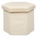 Atmosphera Poef/krukje/hocker Jako - Pliable/Boîte de rangement 60L - blanc ivoire - D40 x H38 cm