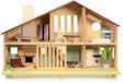 Mentari Chalet en cèdre avec meubles - Maison de poupée en bois - 74,50x27x49,50cm
