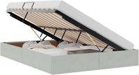 vidaXL Ottoman Bedframe met opslag Lichtgrijs 140 x 190 cm Fluweel