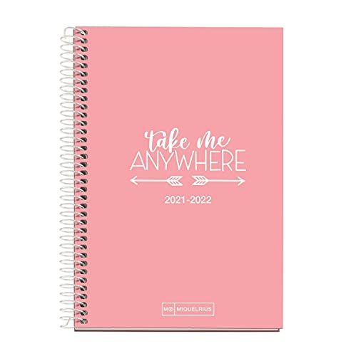 Miquelrius Schoolagenda 2021-2022 - 11,7 x 17,4 cm - Weekoverzicht - Roze - Spaans