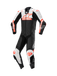 Alpinestars Missile V2 Ward 1 Piece Leather Suit Noir Blanc Rouge Fluo, Taille : 48