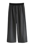 Next - Dames - Petite broek met wijde pijpen en contrast tailleband - Petite - Zwart
