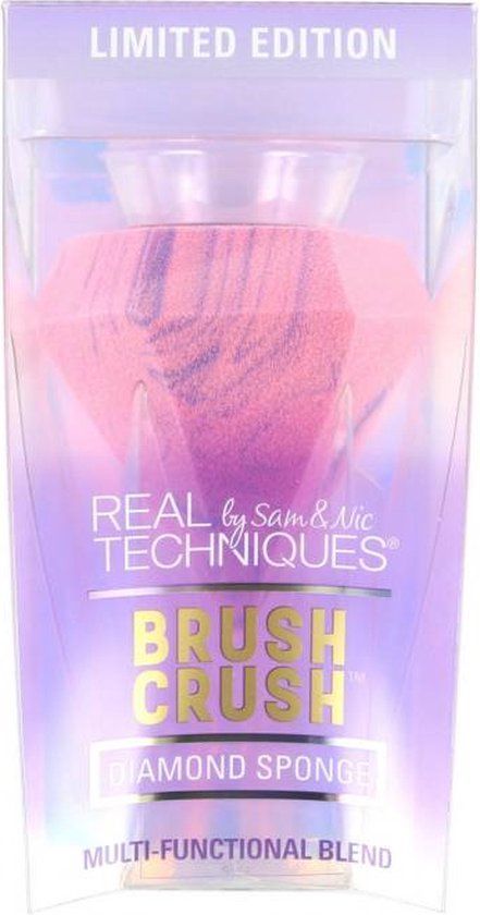 Real Techniques Brush Crush Diamond Sponge Paars, Roze