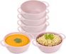 Plasticforte Soepkommen met hengsels - 12x - Campinglife - kunststof - D11 x H5 cm - 370 ml - roze - stapelbaar - onbreekbaar
