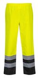 Portwest S486 Hi-Vis Broek Waterdicht Lichtgewicht Reflecterend 300D Oxford | Geel/Zwart, 3XL, EN ISO 20471 Klasse 2, EN 343, Normale Pasvorm, 2 Zakken, Volledig Elastische Tailleband, Hoge Zichtbaarheid