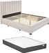 Vente-unique Cadre de lit tissu beige 160 x 200 cm