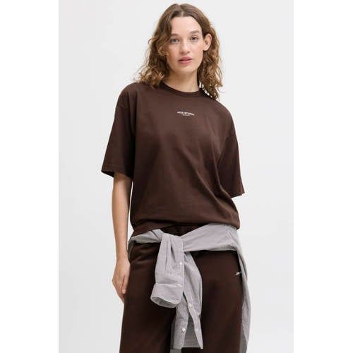 JJXX T-shirt met tekst - bruin