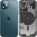 Apple iPhone 12 Pro Cache-batterie, avec châssis intermédiaire, Bleu (Bleu Pacifique), Échange premium