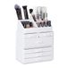 Relaxdays cosmetica organizer met 6 lades, 22 vakken, make up organizer, schmink opbergbox, acryl, in het wit