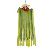 Fiestas Guirca - Bewegende clown geel met beweging en licht - Halloween - 120 cm