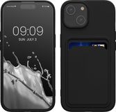 kwmobile iPhone 15 hoesje met pasjeshouder - TPU case - Zwart