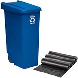 WELLHOME Gerecycleerde containers + 3 x vuilniszakken met 10 stuks, wit, Ø 51,5 x 67 cm