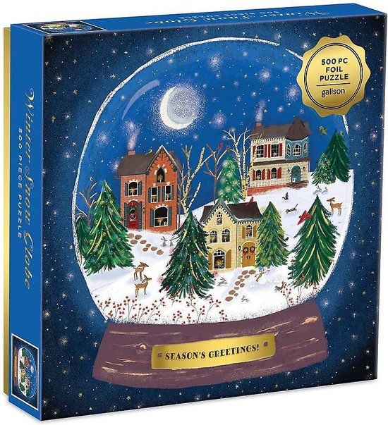 Galison Winter Snow Globe 500 Pc Puzzle