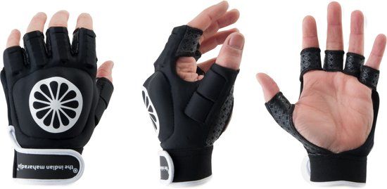 The Indian Maharadja Indian Maharadja Glove shell half [left]-XS- zwart - Hockeyhandschoen Kids