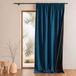 HomeMaison.com Semi-verduisterend thermisch akoestisch gordijn met ruches, Pauwblauw, Polyester, 140 x 260 cm