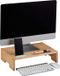 Relaxdays monitorstandaard bamboe, 3 vakken, 10,5 x 41 x 28 cm, beeldscherm verhoger