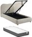 Vente-unique Bed met opbergruimte stof beige 90 x 190 cm