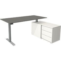 Kerkmann Zit-sta-bureau 10222912 Melamine Grafiet Zilver