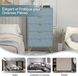 UEV Commode à 5 tiroirs, 60 x 34 x 110 cm Dressoir moderne (Gris bleu)