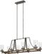 Feiss LED Kroonluchter | 8X E27 Max 60W | Dimbaar | Distressed Weathered Oak & Slate Grey Metal