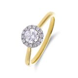 Lucardi Dames 14 karaat geelgouden ring met lab grown diamant 0,5ct