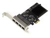 KALEA-INFORMATIQUE 4-Port PCIe RJ45 Gigabit Ethernet 10 100 1000 Mbps LAN Controller Card met Quad-chipset Realtek RTL8111H