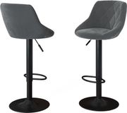 Vicco Barkrukken set van 2 Sena, Grijs/Zwart, 38.5 x 84 cm
