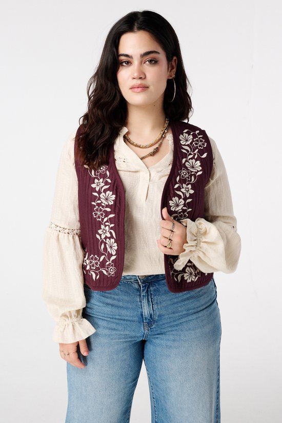 MS Mode Gilet met broderie