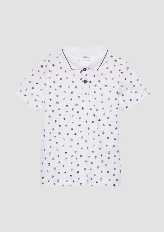 s.Oliver Polo-Shirt Wit Katoen Korte Mouw Gestipt Kinderen