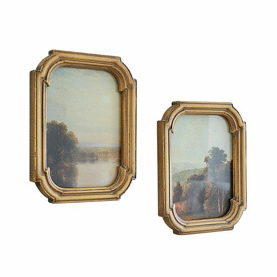 LOBERON Schilderij set van 2 Fleuroix antiekgoudkleurig