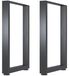 Pieds de table set (2 pièces), 60x72,5 cm, noir, métal, usage intensif