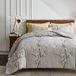 Goodivery ® Couette confortable toutes saisons avec motif de feuilles - Coton, Gris, 135 x 200 cm