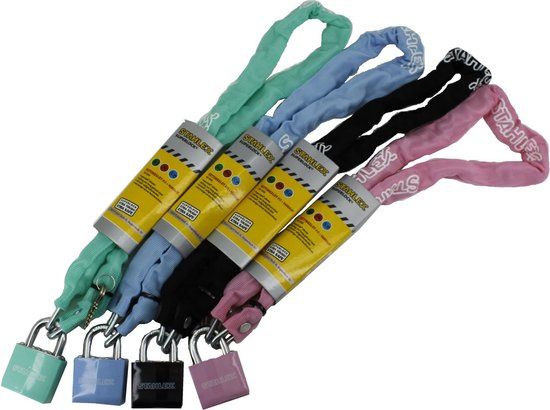 Stahlex Kettingslot - 100 cm - Gehard Staal - Blauw - Voor Fiets, Motor - Inclusief 2 Sleutels