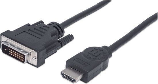 Manhattan 372503 HDMI-kabel HDMI - DVI Adapterkabel HDMI-A-stekker - Zwart