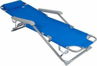 Chaise longue inclinable active bleue avec coussin