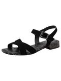 Tamaris 1-28144-46 Plateausandalen voor dames, zwart.