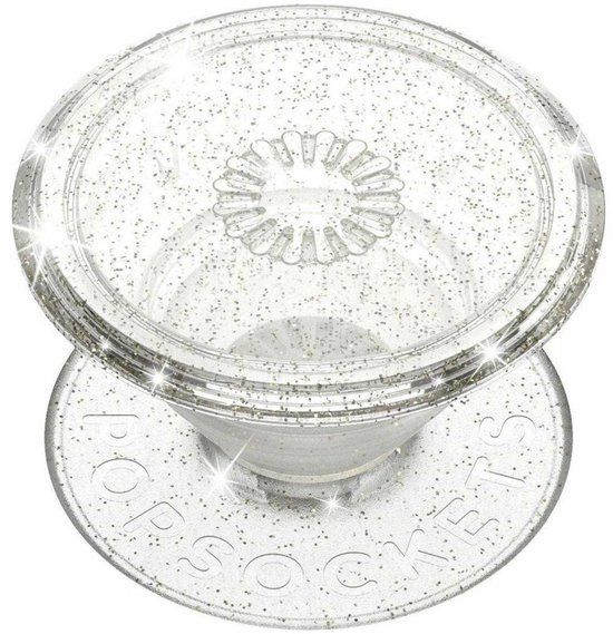 PopSockets PopGrip - Afneembaar - Translucent Clear Glitter Silver