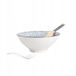 Homla MENSELIJKE SALADE Ramen Kom 21cm Bloemendessin Bruine Rand Porselein