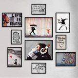 Giallobus Set van 10 muurposters Banksy collectie 1 Gecoat papier 2x A3 4x A4 4x A5 ZONDER FRAMES