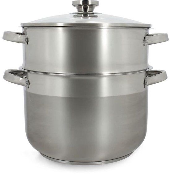 MENASTYL Couscoussier 10L - Stoompan - Ø 24 cm - Inox - Geschikt voor Inductie