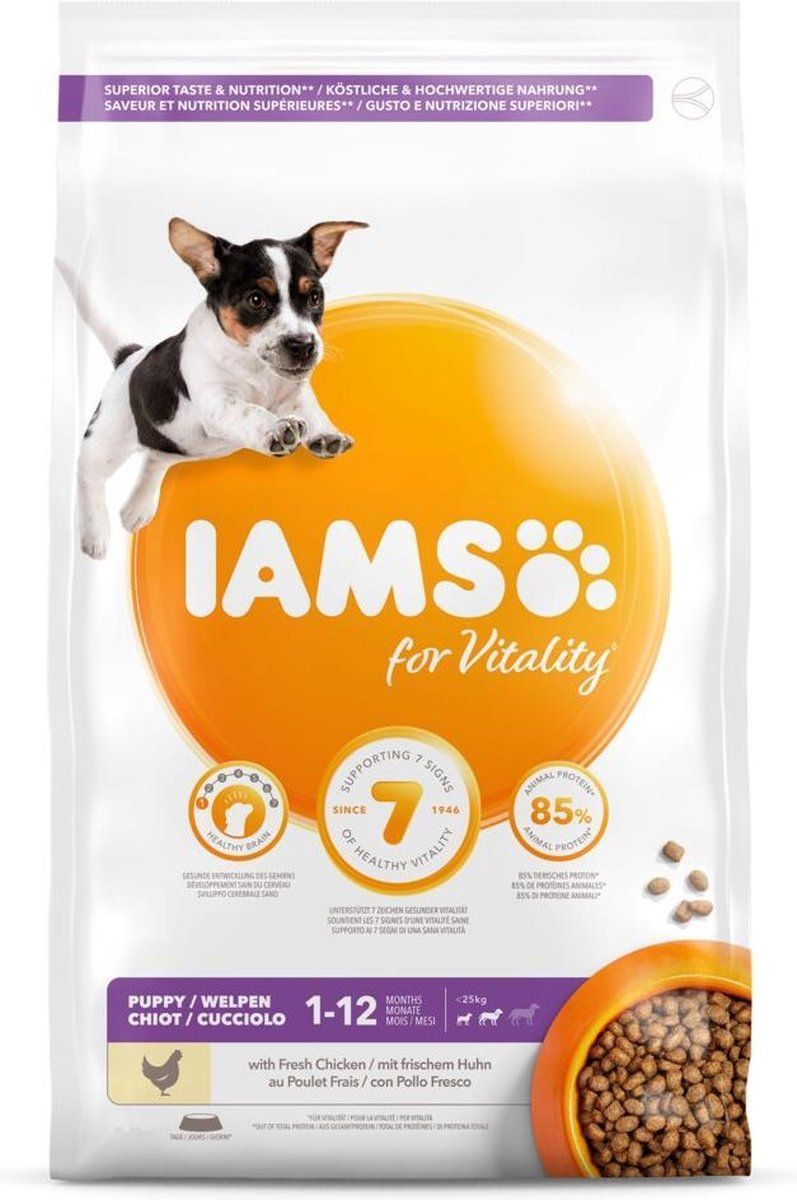 Iams Dog Puppy - Junior Small - Medium Kip 3 kg (3 stuks)