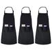 Joeji's Kitchen 3-pack zwarte unisex schorten